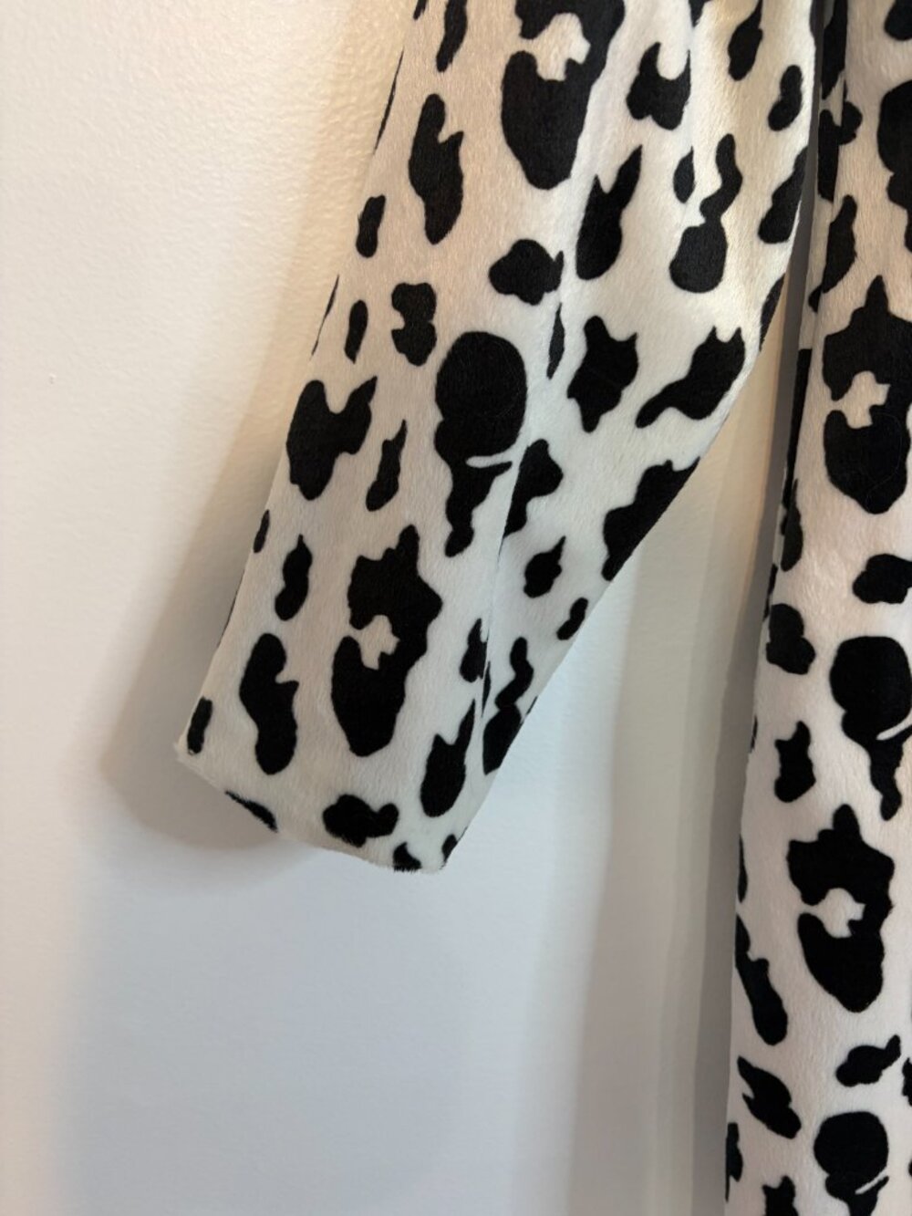 Misdemeanor Black White Cowprint Overcoat - Picture 2 of 6